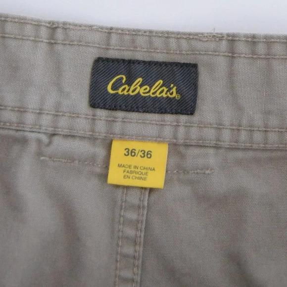 Vintage Cabela's Tan Outdoor 100% Cotton Cargo  Shorts 36 - Picture 3 of 11